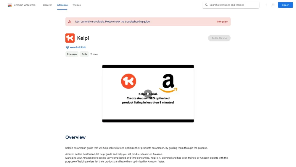 Kelpi website screenshot