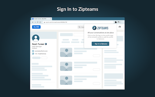 Zipteams Extension website screenshot