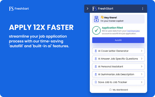 Freshstart Ai Copilot Jobs Autofill website screenshot