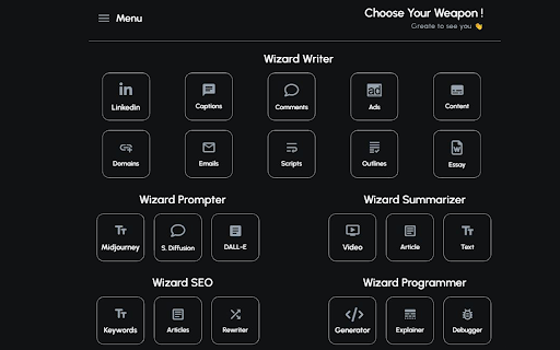 ChatWizard website screenshot