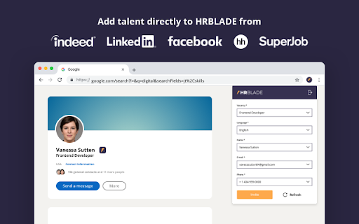 Hrblade Talent Cliper website screenshot