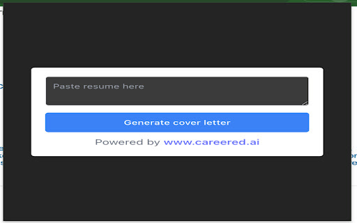 Ai Cover Letter Generator website screenshot