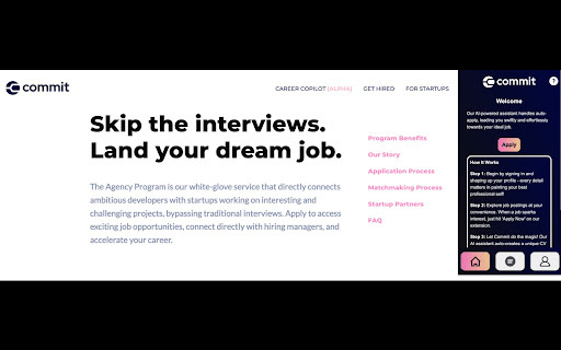 Commit Auto Apply website screenshot
