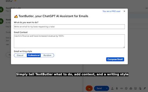 TextButler website screenshot