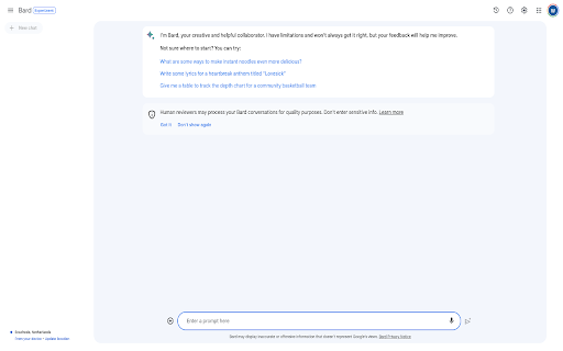 Bard AI Chat website screenshot