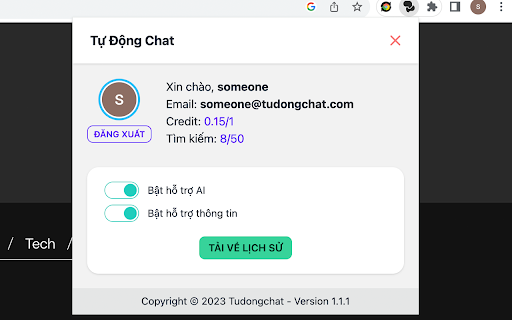 Tu Dong Chat website screenshot
