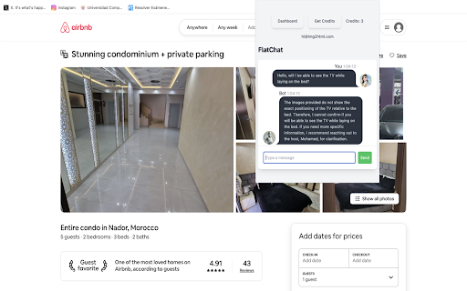 AI Airbnb/Idealista Chat Extension website screenshot
