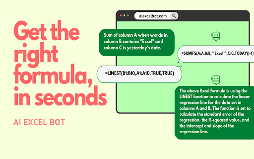 ChatGPT Powered Excel and Google Sheets formula assistant website screenshot