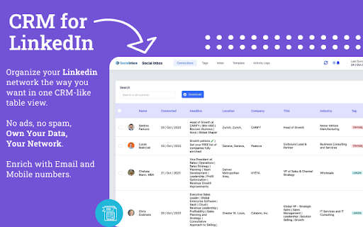 Linked CRM website screenshot