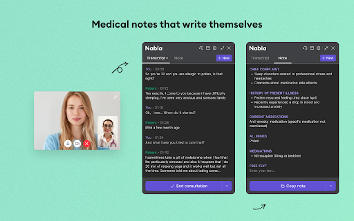 Nabla Copilot website screenshot