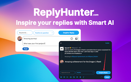 Reply Hunter website screenshot