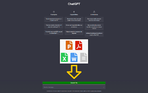 ChatGPT File Upload Tool website screenshot