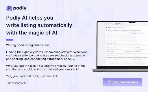 AI Listing Creator by Podly website screenshot