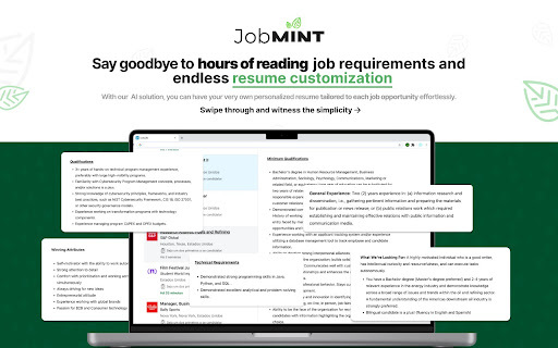 JobMint website screenshot