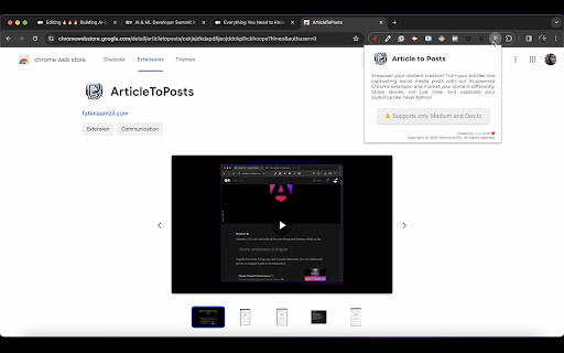 ArticleToPosts website screenshot