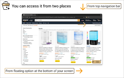 Product Comparison Tool website screenshot