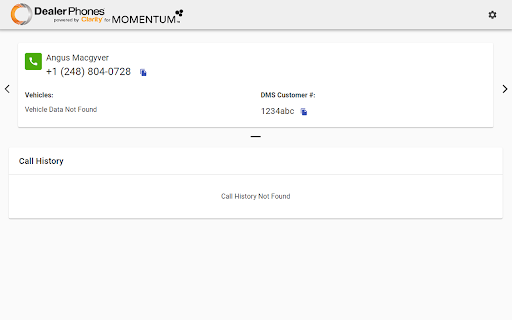 Momentum CRM website screenshot
