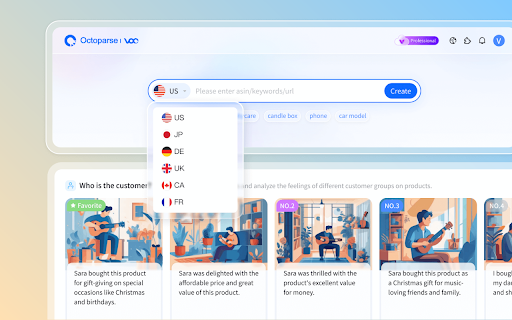 Octoparse VOC website screenshot
