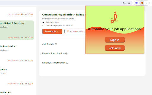 Job Clerk Co Pilot website screenshot
