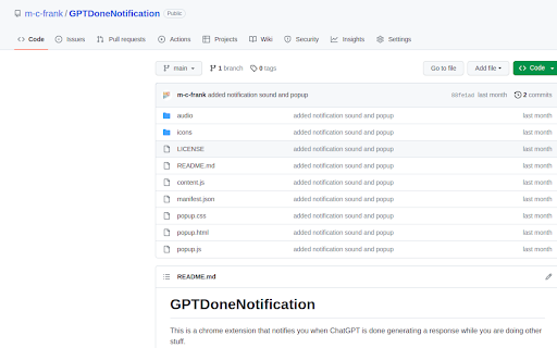 ChatGPT Notification website screenshot