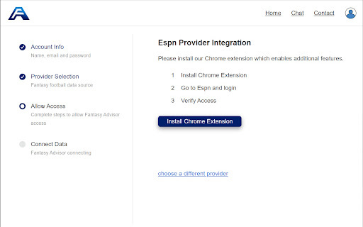 FantasyAdvisor League Synch website screenshot