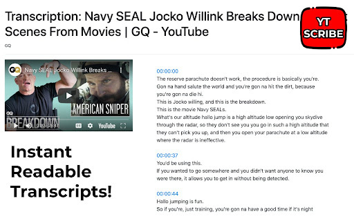 YT Scribe website screenshot