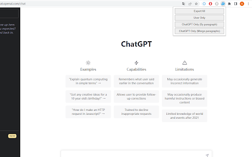 Chatgpt Content Extractor website screenshot
