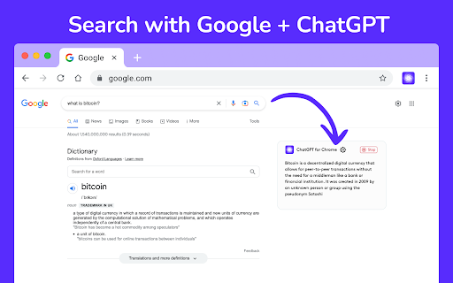 ChitChat & ChatGPT for Google website screenshot