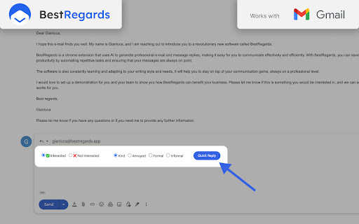 BestRegards website screenshot