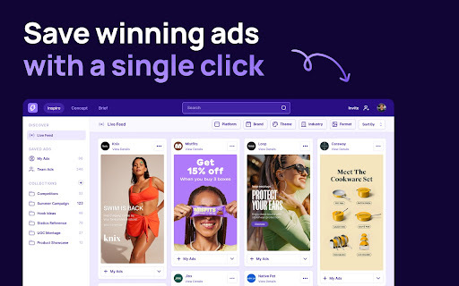 MagicBrief   Save Facebook & TikTok ads website screenshot