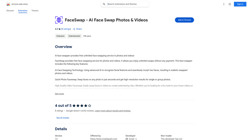 FaceSwap website screenshot