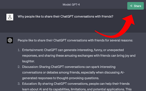 Share Chatgpt website screenshot