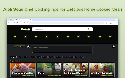 Aioli Your Ai Sous Chef website screenshot