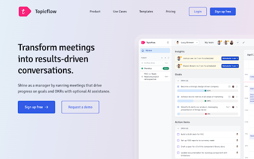 Topicflow website screenshot