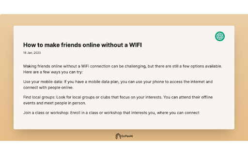 GoPenAI website screenshot