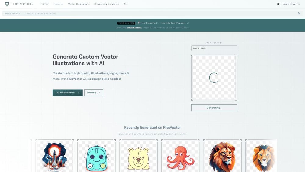 PlusVecto website screenshot
