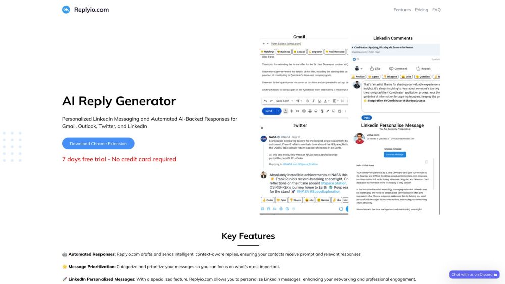 Replyio website screenshot