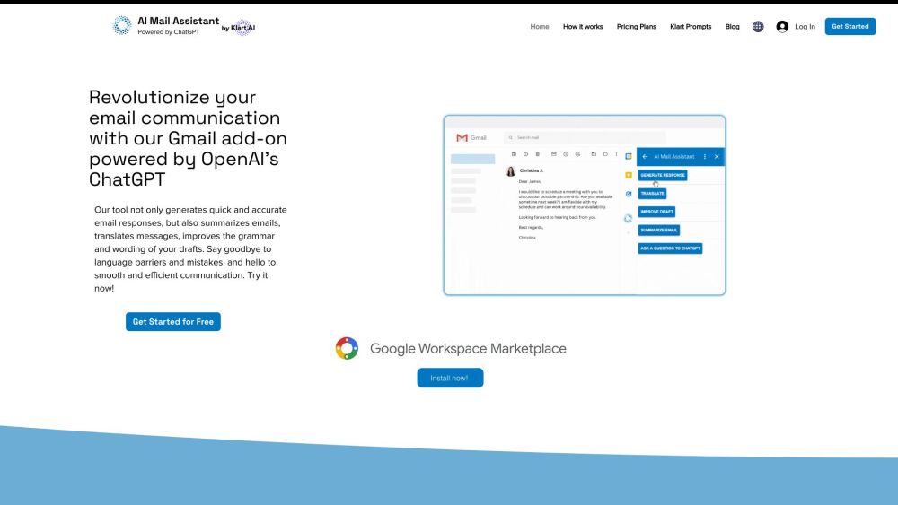 Ai Mail Assistant website screenshot