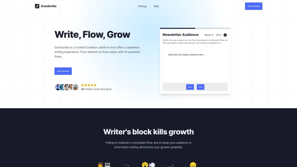 Oranscribe website screenshot