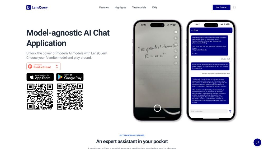 LensQuery website screenshot
