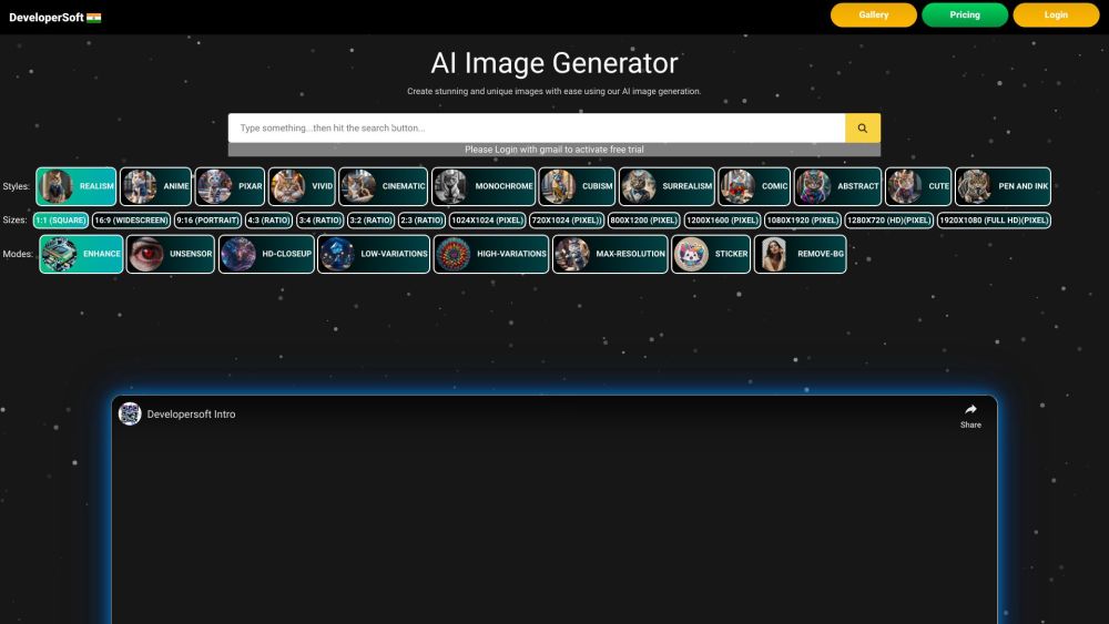 Ai Image Creator website screenshot