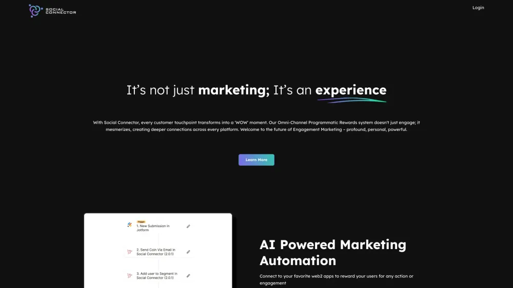 Social Connector website screenshot