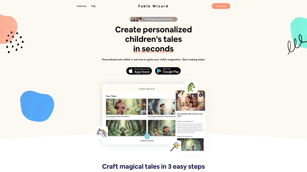 Fable Wizard website screenshot