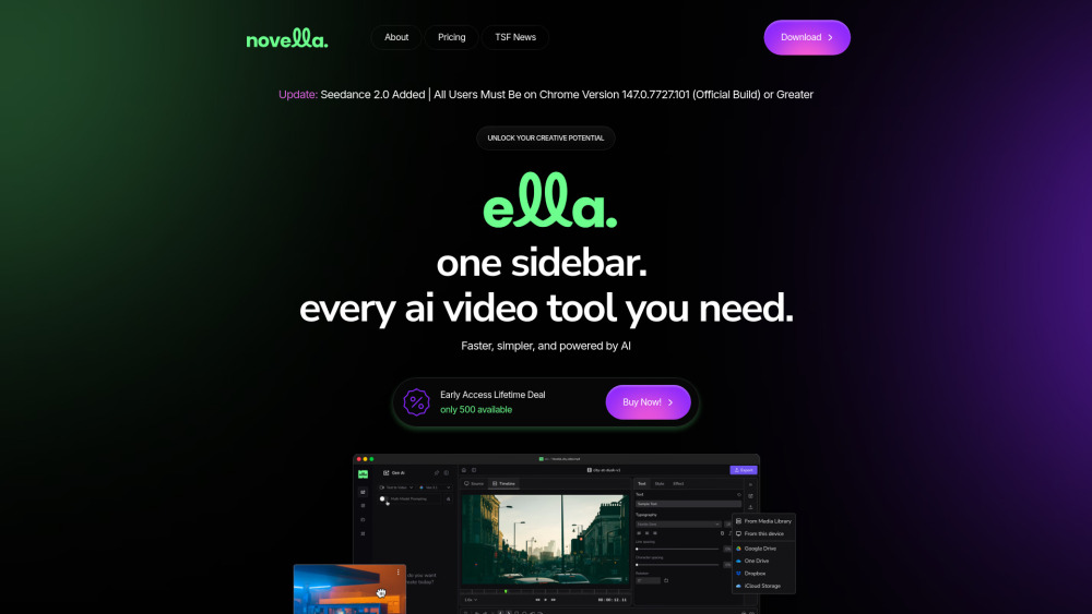 Ella By Novella website screenshot