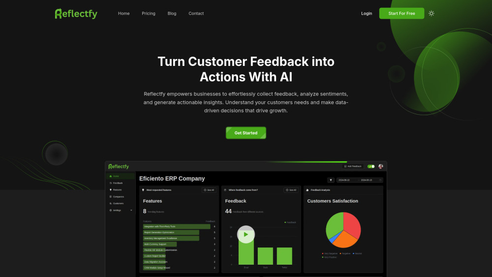 Reflectfy website screenshot