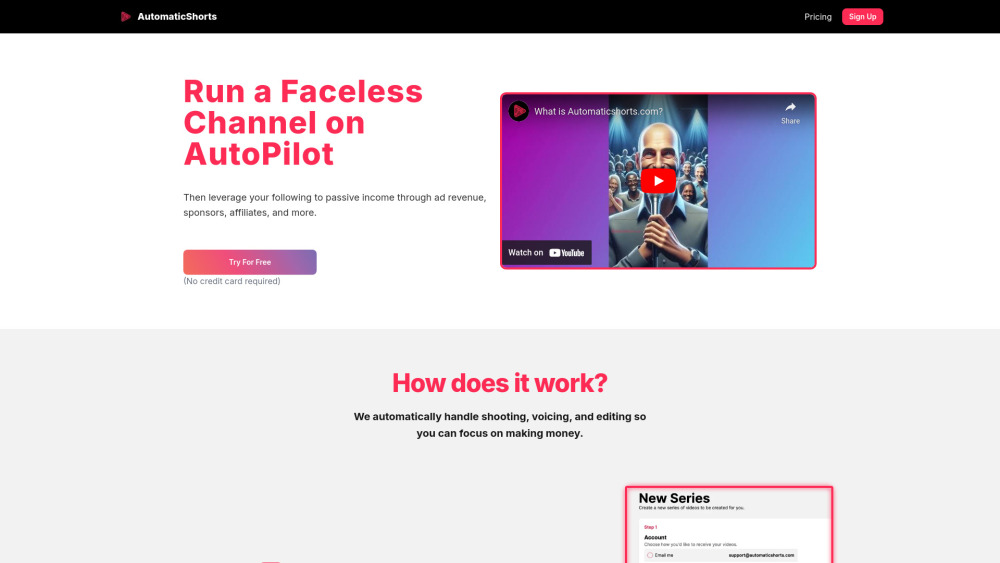AutomaticShorts website screenshot