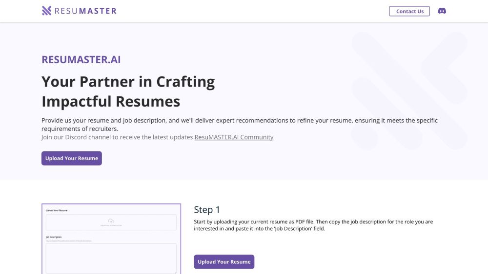 ResuMaster website screenshot