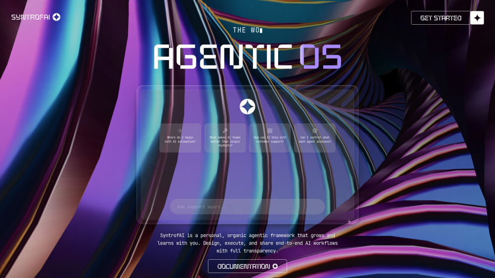 SyntrofAI website screenshot