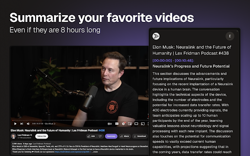 YouTube Summary with ChatGPT website screenshot