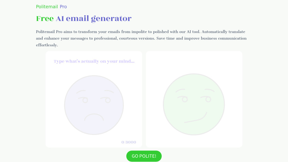 Politemail Pro website screenshot